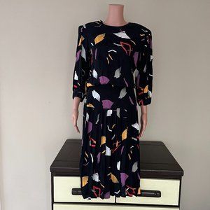 Vintage Dress with a Great Print! Size 8